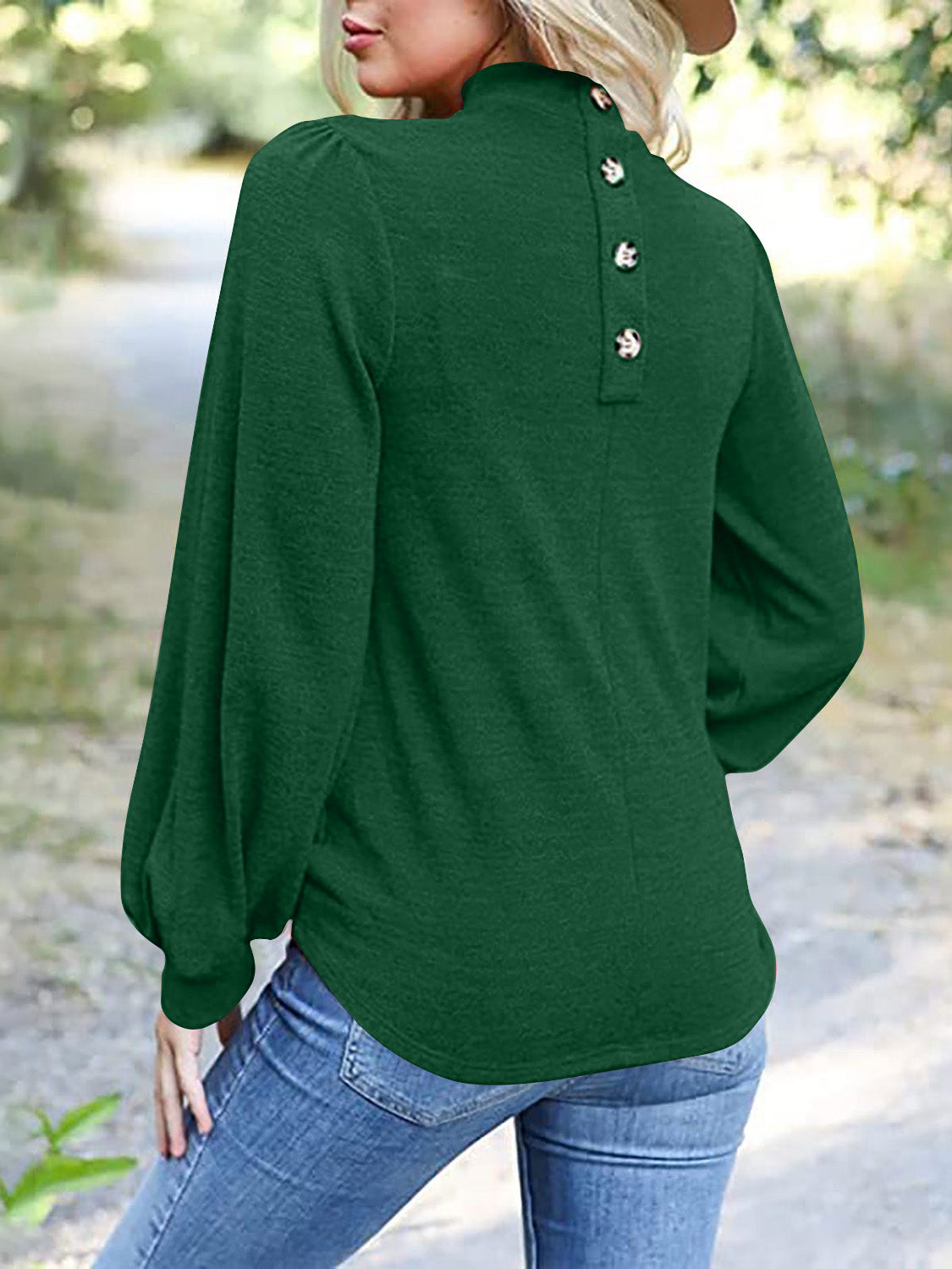 Full Size Mock Neck Long Sleeve T-Shirt