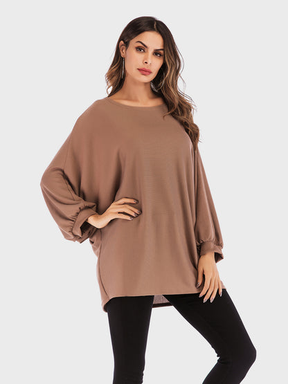 Perfee Round Neck Batwing Sleeve T-Shirt