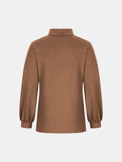 Full Size Mock Neck Long Sleeve T-Shirt